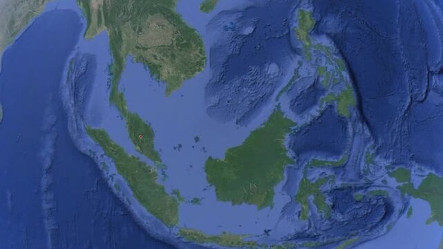 Video of Malaysia on geographical world map. Planet Earth in space.
