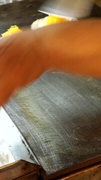 Making Thai crispy pancakes or crispy crepes (Khanom Buang), Traditional Thai snack