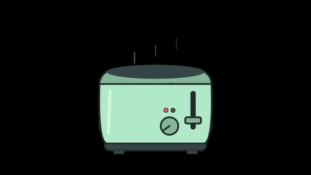 Minimalist Bread Toaster Animation with Toast Popping Up
