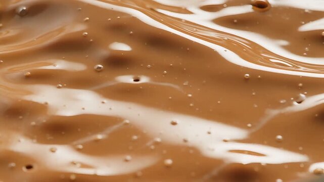 Melted chocolate texture close up