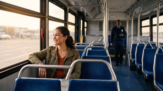Commuter relaxes after a respectful fare check