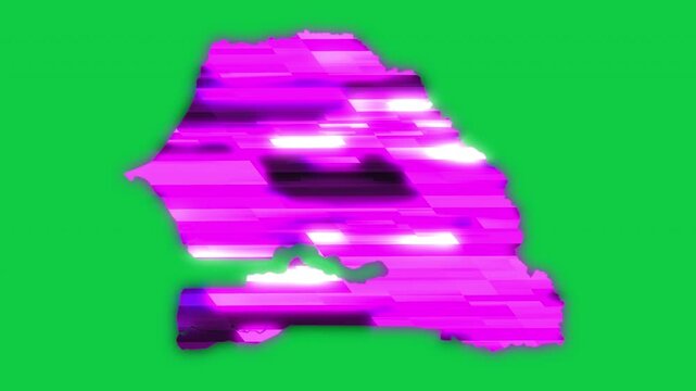 Senegal purple news headline effect map pop animation green background