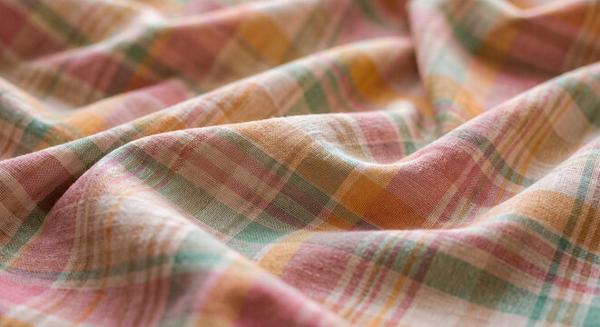 Pastel Creole madras woven textile background