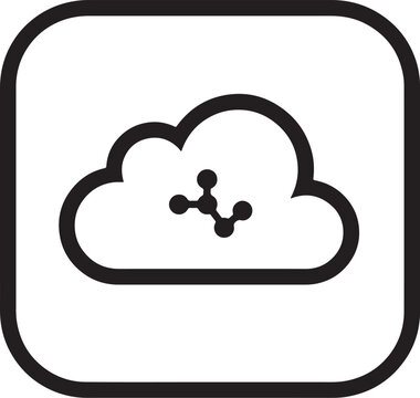Cloud computing network data connection technology digital vector icon   