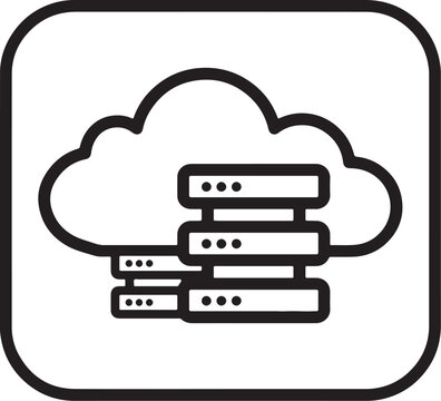 Cloud computing server storage technology digital data vector icon   