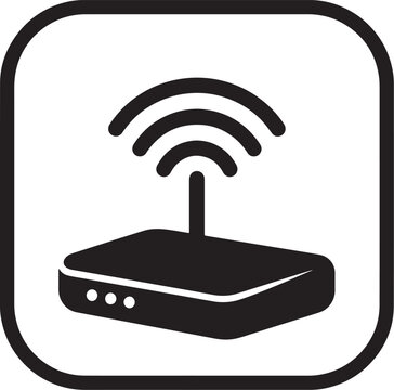 Wifi router wireless internet connection network technology vector icon   
