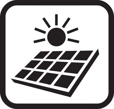 Solar panel energy renewable sun photovoltaic power vector icon   