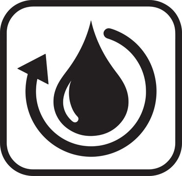 Water drop recycle reuse circulation purification eco vector icon   