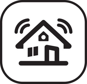 Smart home wireless automation connection house residential vector icon