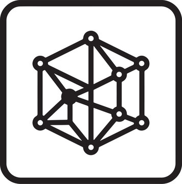 Blockchain cube network cryptocurrency technology data vector icon