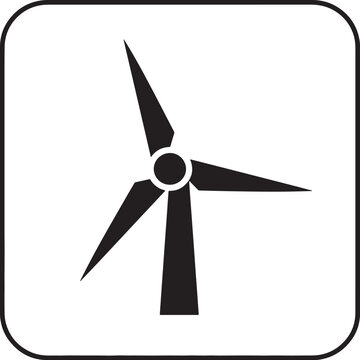 Wind turbine energy renewable power green electricity vector icon