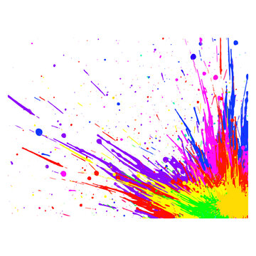 Colorful paint splash vector background with vibrant ink splatter