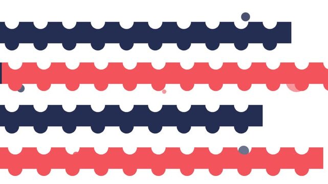 Abstract geometric motion background with horizontal scalloped bands