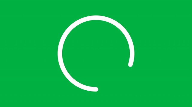 A seamless loop animation of a dynamic material-style chasing tail buffering symbol on a green screen. This continuous circular progress indicator visualizes loading, processing, and system syncing.
