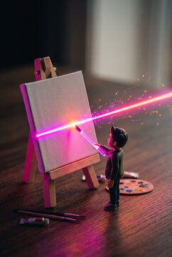Avatar Painting Neon Horizon on Miniature Canvas