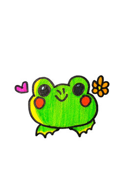 frog with heart