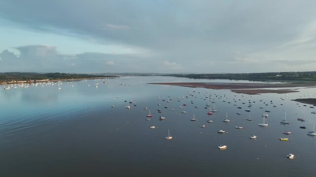 Exmouth and River Exe Dawlish Warren from a drone, Devon, England, United Kingdom