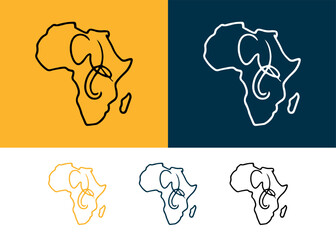 Africa continent shape with abstract elephant swirl. © Easy