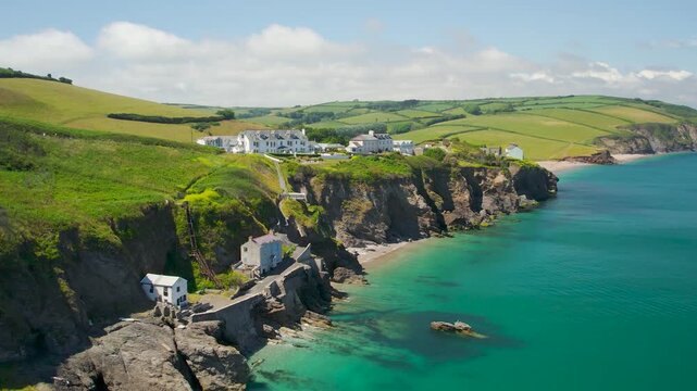 Hallsands North Beach Hallsands from a drone, South Devon, England, United Kingdom