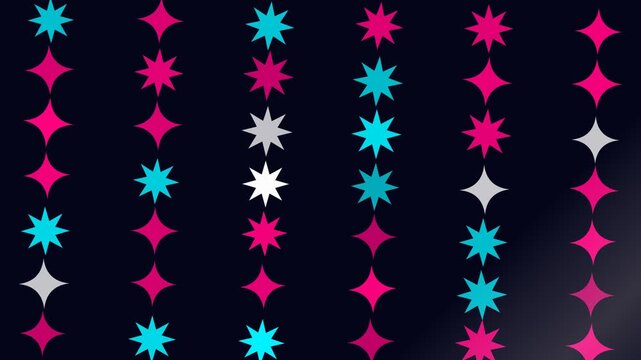 Neon star pattern vertical stripe texture for festive party flyer design, holiday celebration banner, and vibrant confetti decoration