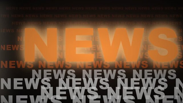 News typographic pattern with repeating word graphic, broadcasting media template for journalism or information distribution design.