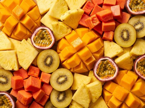 Fresh Tropical Fruit Salad Platter Background