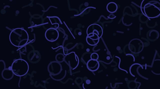 Abstract geometric pattern featuring purple circular shapes and squiggly lines for modern graphic design and branding assets