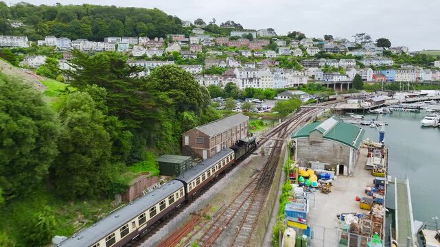 Paignton to Kingswear steam train, Dartmouth Steam Railway, Devon, England, United Kingdom