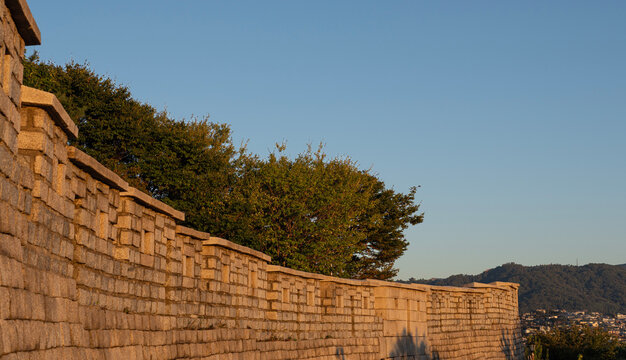 Seoul City Wall at Naksan Park in Morning Light, South Korea