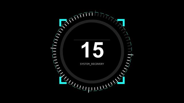 Twenty second digital countdown timer on black background