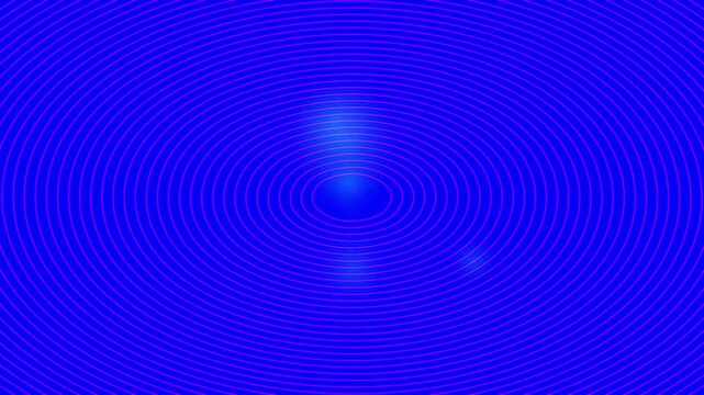 Abstract blue concentric circles background, hypnotic radial ripple pattern video, vibrant electric blue motion graphics for digital displays