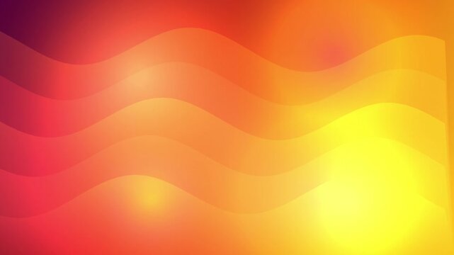 Vibrant orange wavy background with fluid lines, abstract yellow gradient motion graphics, warm colorful backdrop with soft bokeh light effects