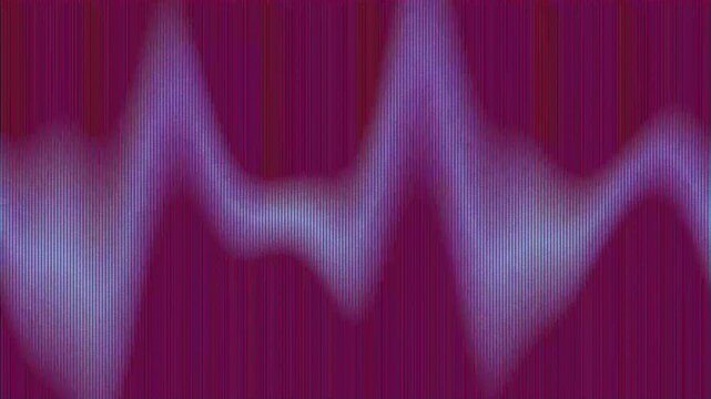 Abstract purple audio waveform animation, digital sound wave visualization, glowing violet frequency signal for music production and podcasting