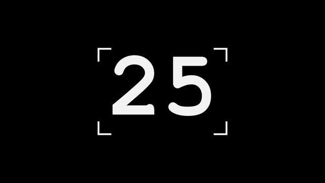 30 second digital countdown timer with glitch distortion effects