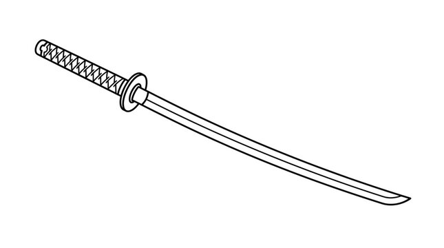 Isolated Japanese Sword Illustration