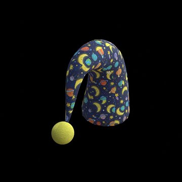 3D Render Realistic Night Cap With Add a whimsical and cozy sleepwear accessory, featuring a classic long curved night cap