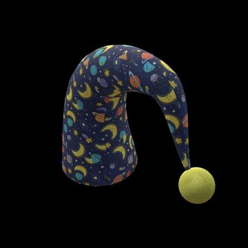 3D Render Realistic Night Cap With Add a whimsical and cozy sleepwear accessory, featuring a classic long curved night cap