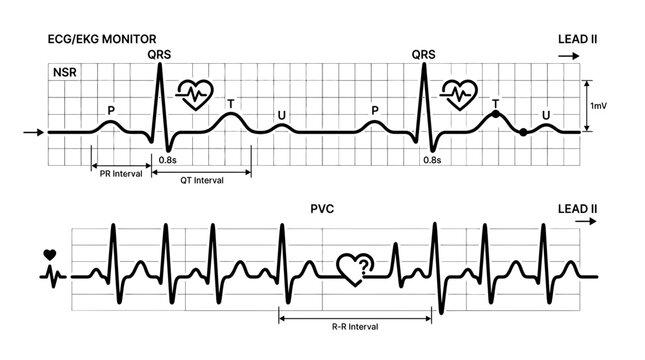 ECG EKG Monitor Heart Rhythm Strip