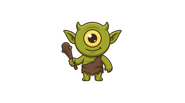 Cute Cyclops Goblin Cartoon Character