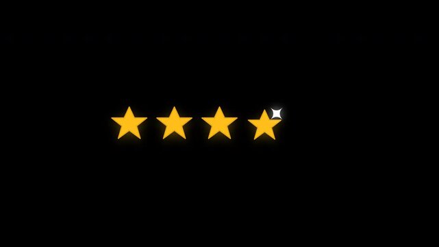 Rating five stars and various service evaluation levels animation