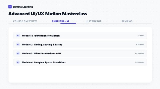 Frame-by-frame animated navigation menu tailored for an e-learning platform. The active tab indicator dynamically stretches and behaves like a loading progress bar during transitions.