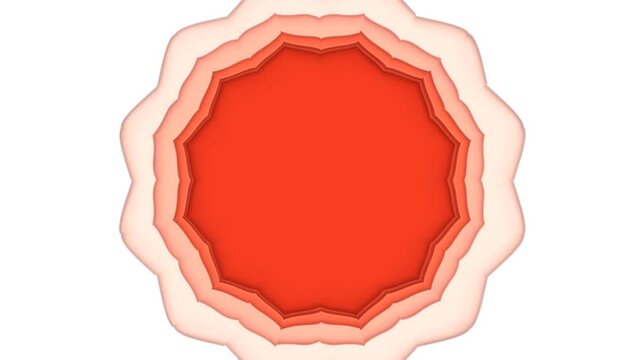A captivating three-dimensional rendering of a layered circular design that gradually unfolds into a complex geometric pattern against a stark white background