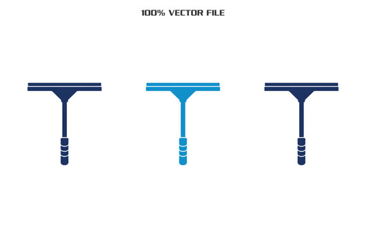Professional window squeegee cleaning tool icons in blue and navy colors.