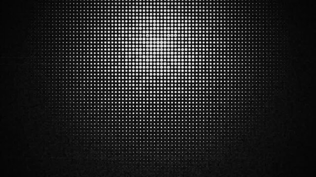 Abstract halftone dot pattern on black textured background
