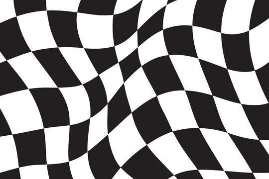 black and white wavy checkered racing