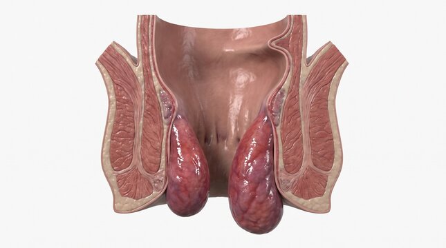 Prolapsed Internal Hemorrhoid Grade IV Anal Canal Model