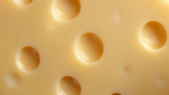 Close up of Golden Swiss Cheese Texture with Characteristic Holes