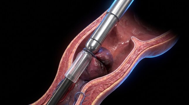 Hemorrhoid Rubber Band Ligation Treatment Procedure Model