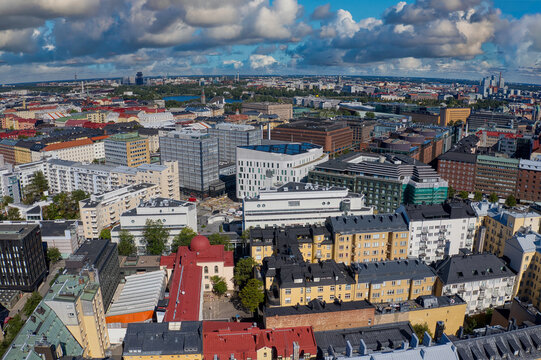 Aerial Drone View of Helsinki, Finland