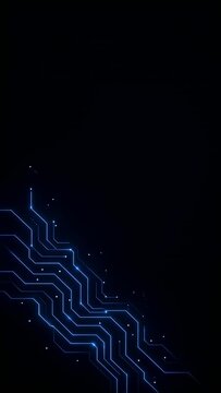 Abstract Blue Circuit Board Technology Background with Digital Microchip Patterns, Electronic Lines and Futuristic Computer Hardware Design for Wallpaper and Tech Concepts